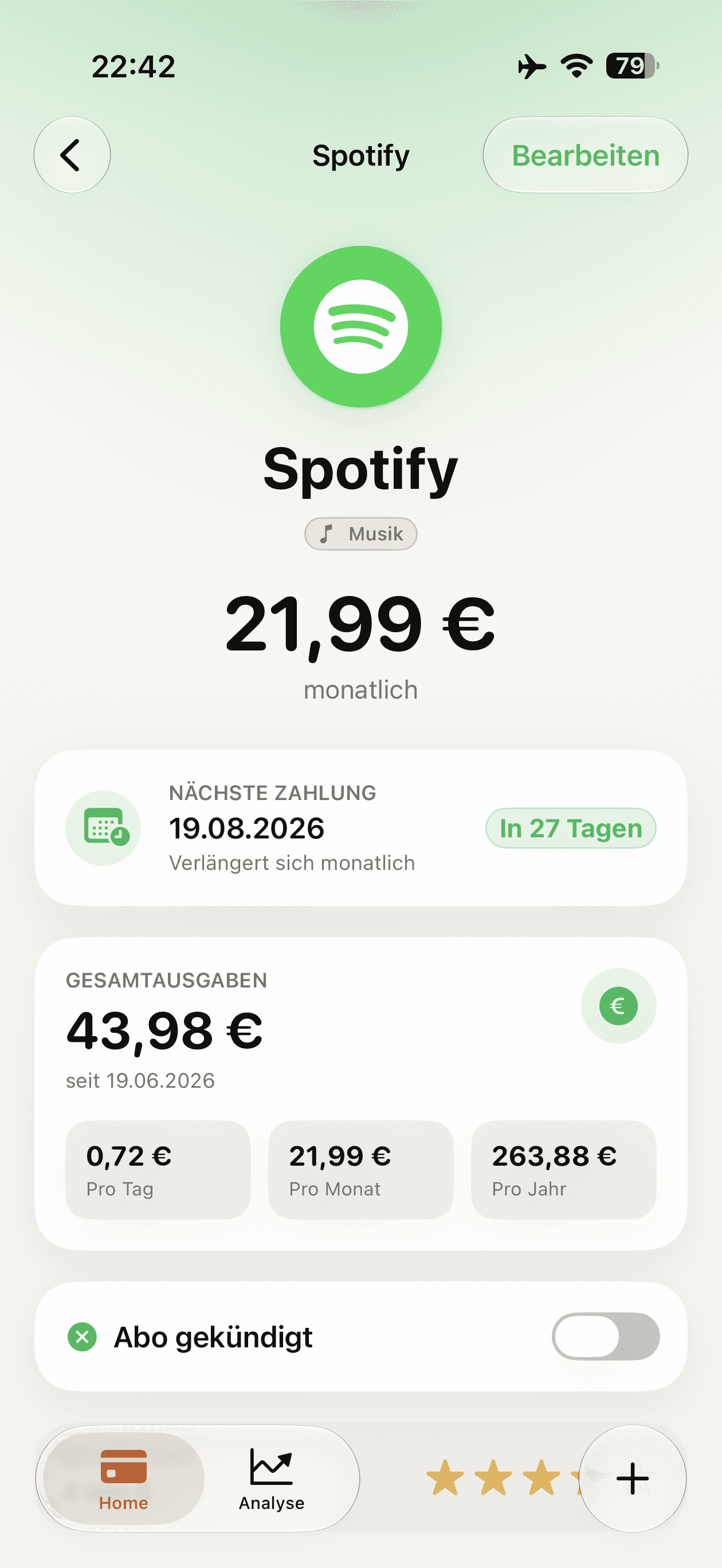 Spotify — €21.99 monthly